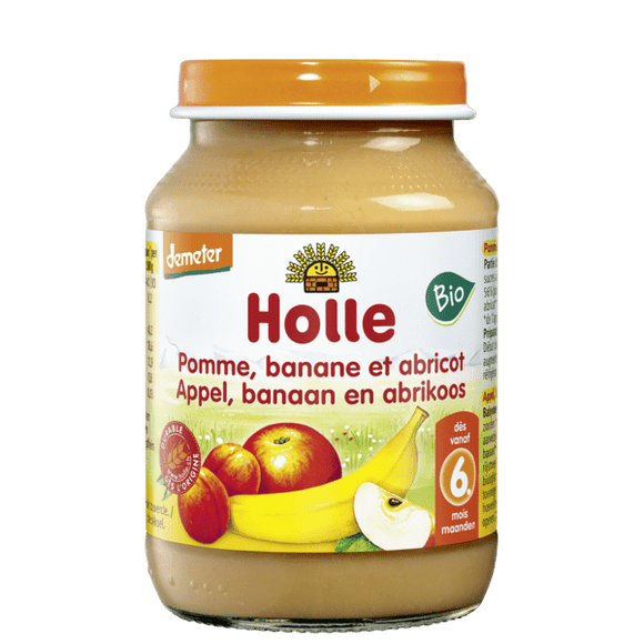 Petit pot pomme banane abricot-190g-Holle - Boutique Pleine-Forme 
