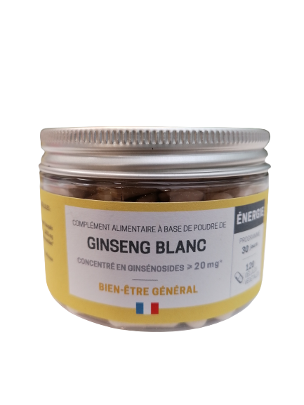 Raíz de Ginseng Blanco-120 cápsulas-Jardins d'Occitanie