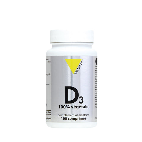 Vitamina D3 vegetal 20μg-100 comprimidos-Vit'all+