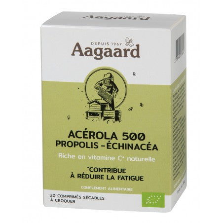 Acérola 500 propolis et Echinacéa-20 comprimés-Aagaard