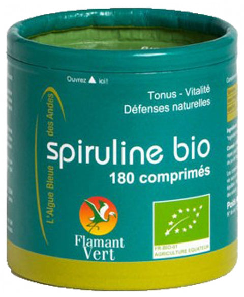 Espirulina Orgánica-500mg-180 comprimidos-Green Flamingo