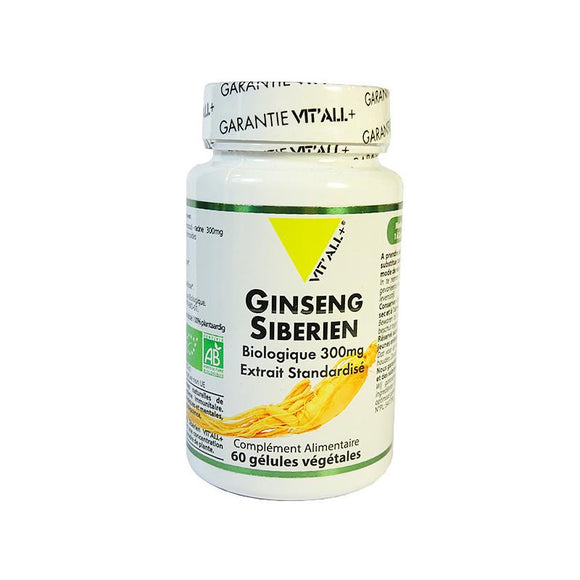 Ginseng Sibérien 300 mg - 60 gélules-Vit'all+ - Boutique Pleine-Forme 