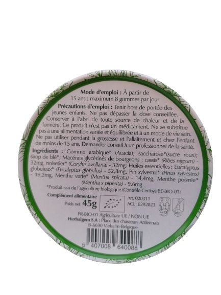 Organic throat gums for smokers-45g-Herbalgem