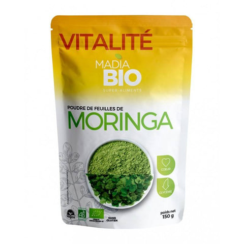 Poudre de feuilles de Moringa bio-150g - Madia Bio