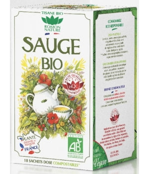 Organic Sage Herbal Tea-18 sachets-Romon Nature