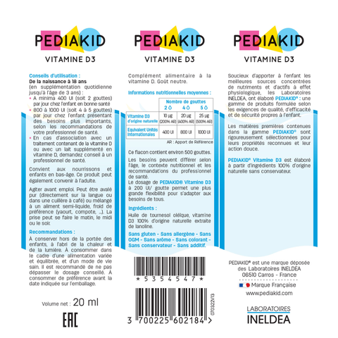 Vitamina D3-200Ui-20ml-Pediakid