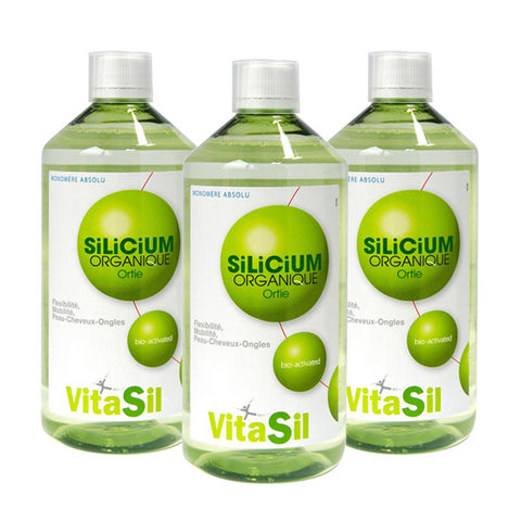 Silicium organique Bio-activé - lot de 3 x 500 ml-Vitasil - [shop_name1. Phytospagyrie N°15  Stimulant physique et mental -300ml-Vecteur energy]